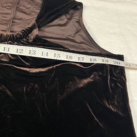 JBS LTD Women’s Brown Velvet Sleeveless Halter Dress Size M Made in USA A-Line - Picture 5 of 8